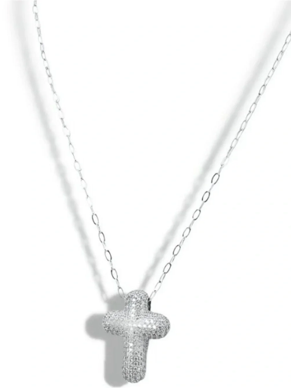 Treasure Jewels Faithful Glow Silver Cross Necklace - Women